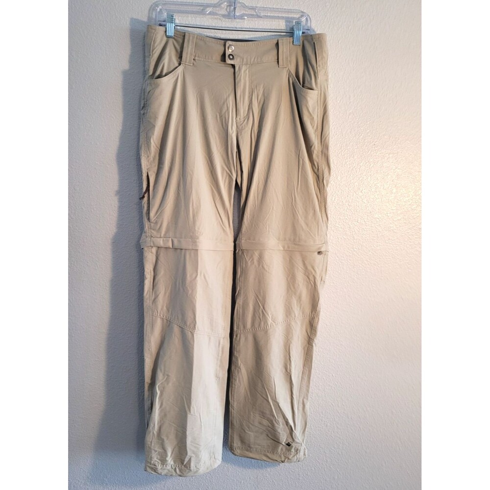 Columbia Womens 14 Long Saturday Trail Convertible Hiking Pants Khaki Tan Cargo